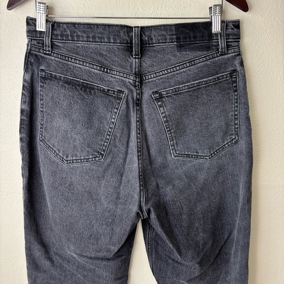 Abercrombie Curve Love 90s Straight Ultra High Rise Jeans Black Split Hem Sz 30 - Picture 4 of 6